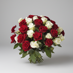 Bouquet Hollywood – Roses Rouges & Blanches