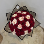 Bouquet Hollywood – Roses Rouges & Blanches